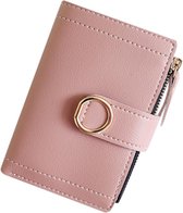 ZILOU® Portemonnee - Dames - Compact - Ritsvak - Kunstleer - Roze