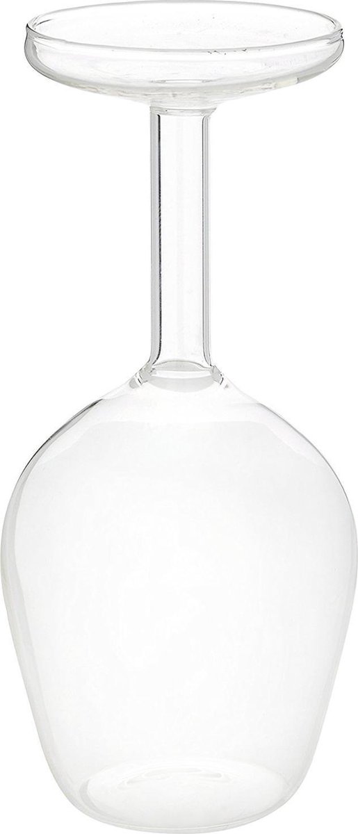 Ondersteboven Wijnglas - Omgekeerd wijnglas – Drinken uit voet - Geschenk - 375ml - Versiering