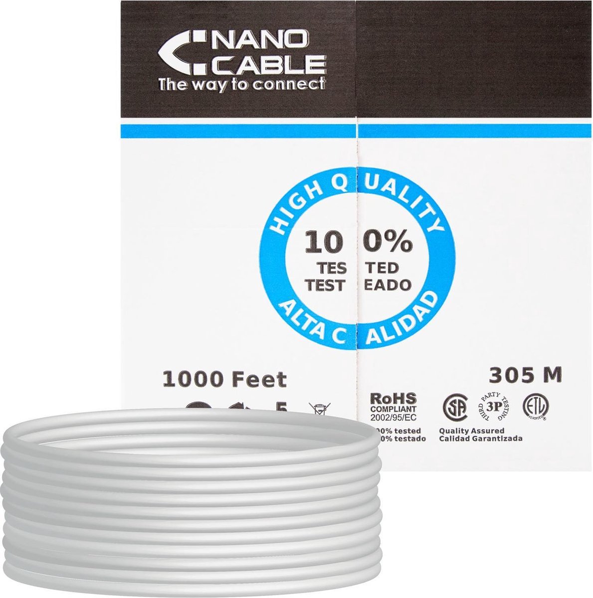 Kabel RJ45 Categorie 6 FTP Rigide NANOCABLE 10.20.0904 305 m