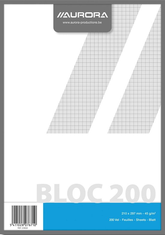 Oxford Bloc 001 Bloc notes 200 pages 210 x 297 mm petits carreaux