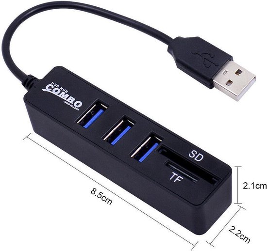 3 Poorten USB 3.0 Combo Hub Splitter Multi USB 3.0 poorten met  Ondersteuning van SD /... | bol.com