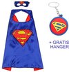foto van Superman cape + masker Superhelden cape kostuum verkleed pak verkleedkleding + GRATIS tas/ sleutel hanger