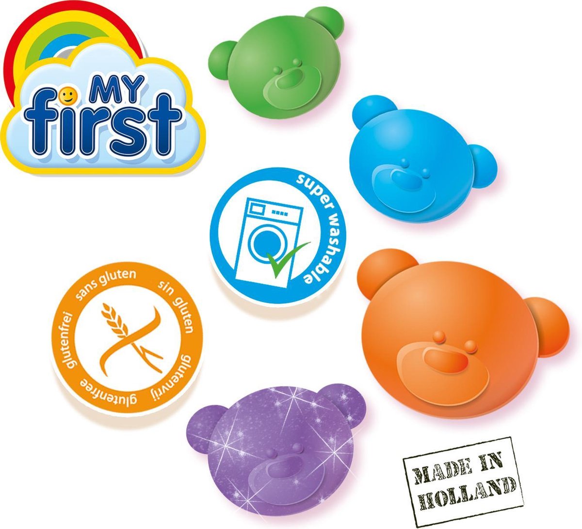SES Creative - My First - Klei - 4 verschillende kleuren – Glutenvrij -Veilig voor Kinderen - Makkelijk Uitwasbaar - 1 tot 4 jaar — afbeelding 2