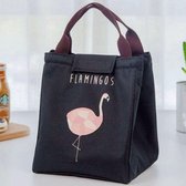 Lunch Bag Flamingo Black | Lunch Tas | Geïsoleerde draagtas | BPA vrij