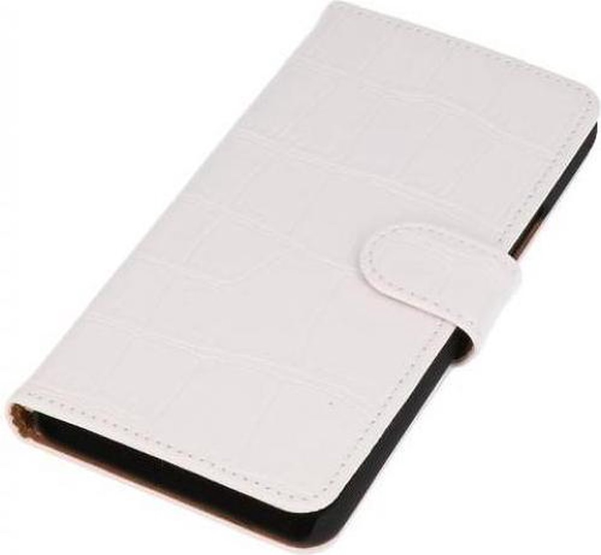 Croco Bookstyle Wallet Case Hoes Geschikt voor Samsung Galaxy S7 Edge Plus Wit