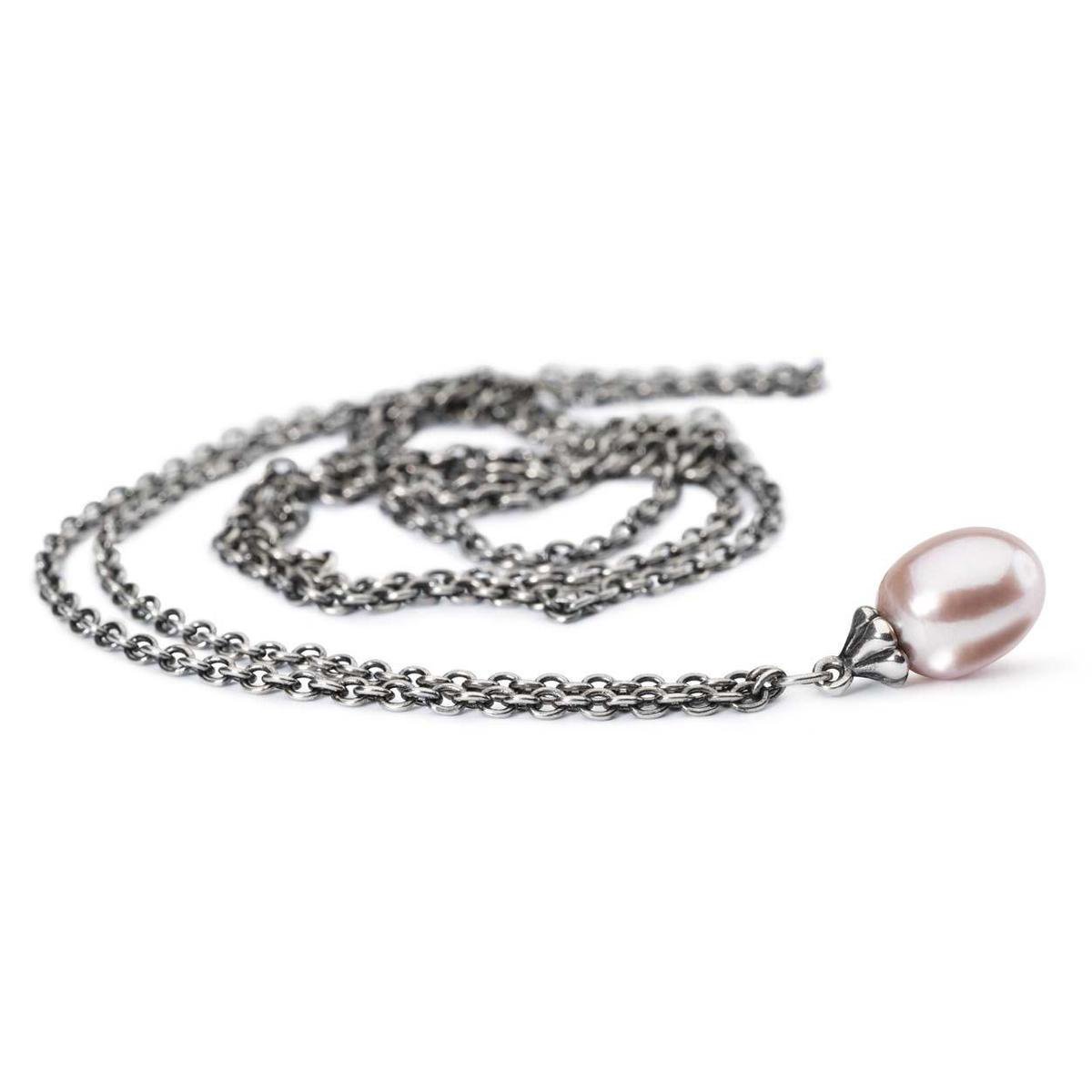 TrollbeadsTAGFA-00049-TAGFA-00055 Fantasy zilveren collier met roze parel