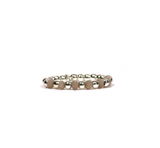 Heaven Eleven - 925 Zilver ring - lila stenen - one size fits all