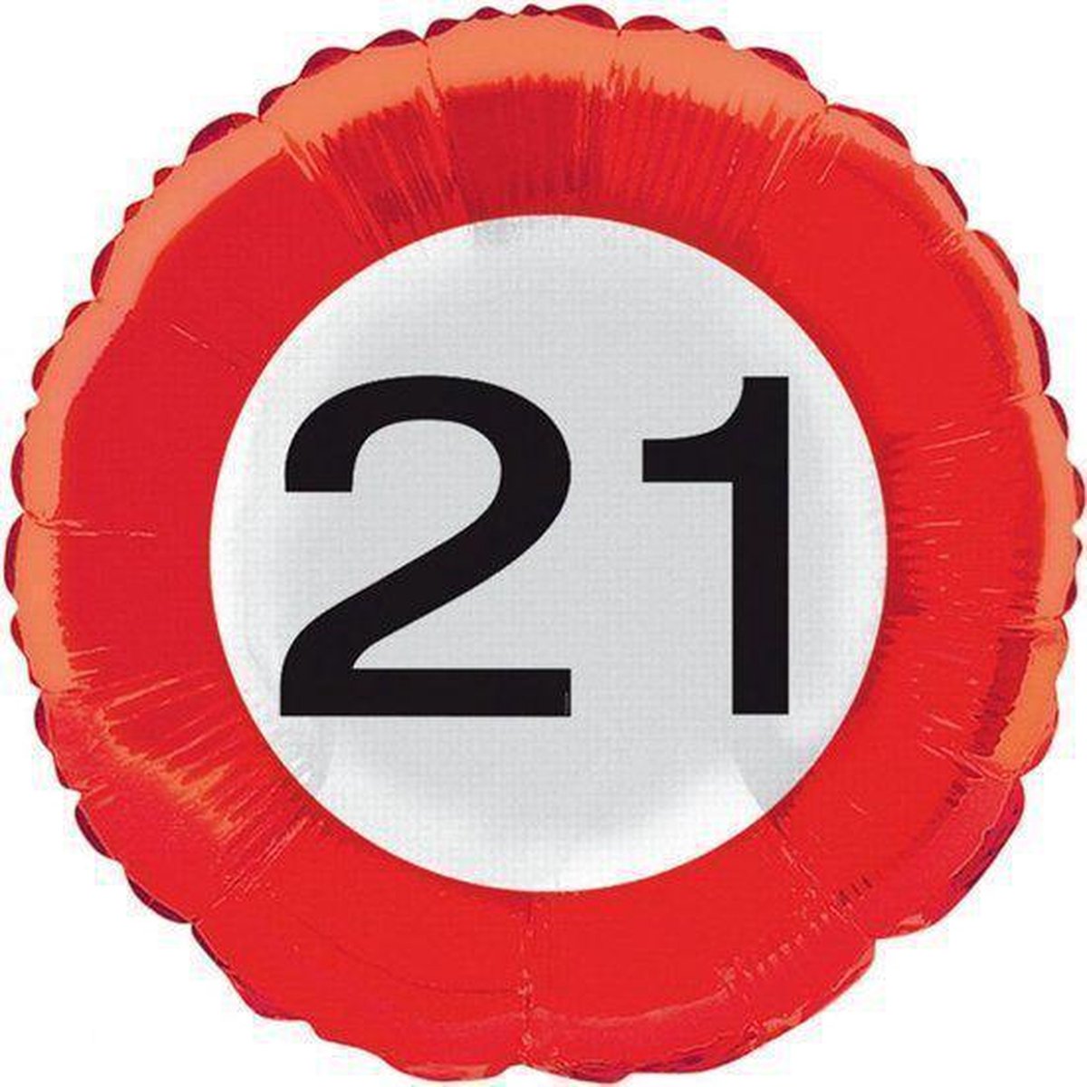 Benza - Helium Ballon Verkeersbord - 21 Jaar