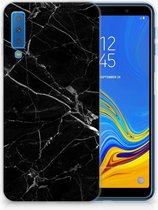 TPU Siliconen Case Back Cover Samsung A7 (2018) Marmer Zwart