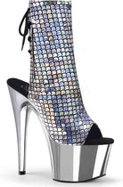 Pleaser Plateau Laarzen, Paaldans schoenen -37 Shoes- ADORE-1018MSC Paaldans schoenen Multicolours/Zilverkleurig