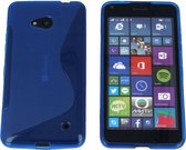 Microsoft Lumia 640 S Line Gel Silicone Case Hoesje Transparant Blauw Blue