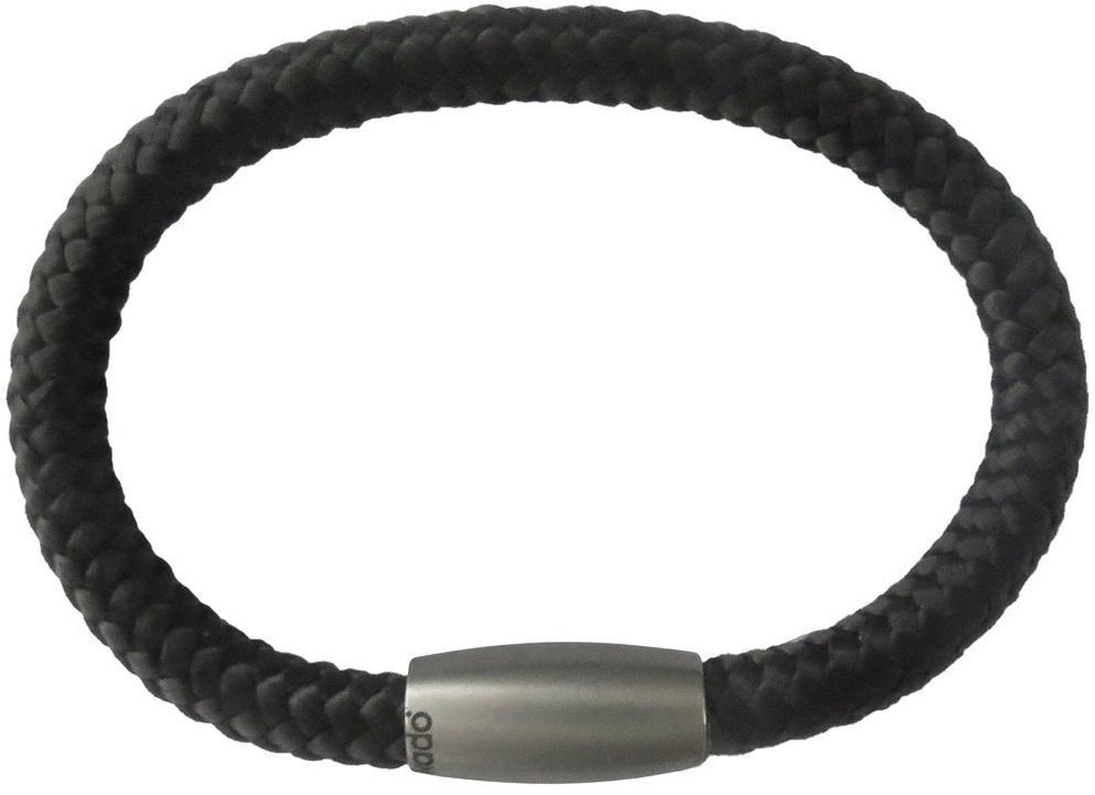 Schitterende Zwarte Touw Armband mét Zilveren Sluiting Armband | Damesarmband | Herenarmband