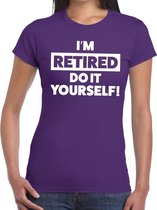 Pensioen I am retired do it yourself t-shirt paars dames 2XL