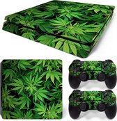 Sony PlayStation 4 SLIM Skins PS4 Stickers - Weed (Let op, alleen geschikt voor PS4 SLIM versie - zie productafbeelding)
