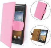 TCC Luxe Hoesje LG G2 Book Case Flip Cover - Roze