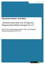 'Heinrich Haas hatte nur 30 Tage das Flugmaschinenführer-Zeugnis Nr. 24'