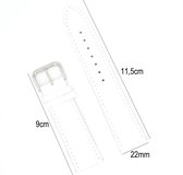 Horlogeband Leer 22mm - Croco Band + Push Pin - Wit - Sarzor