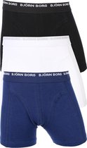 Bjorn Borg Björn Borg - Jongens 3-pack Basis Boxershorts Wit / Blauw / Zwart - 146