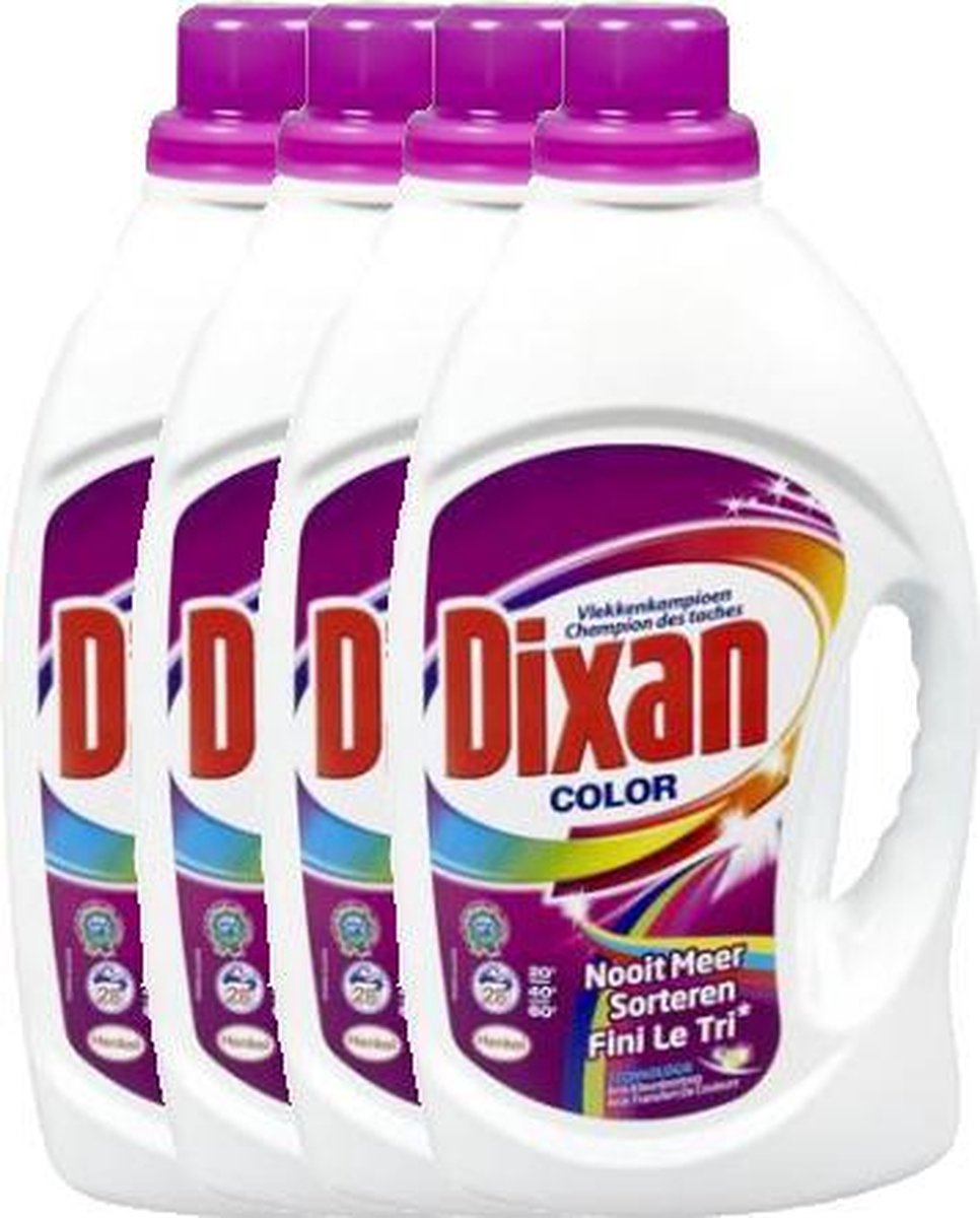 Dixan Color - 4 x 1.848L (112 Wasbeurten) - Vloeibaar Wasmiddel - Voordeelverpakking