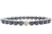 Beaddhism - Armband - Matt Black - Gosha - 8 mm - 18 cm