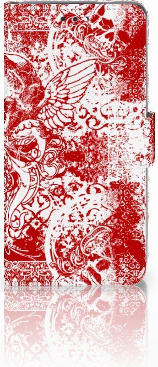 Telefoonhoesje met Naam Nokia 3.1 (2018) Angel Skull Rood