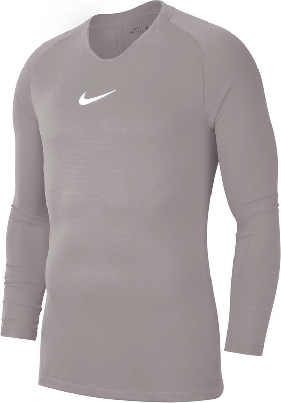 bol.com | Nike Dry Park First Layer Longsleeve Shirt Thermoshirt - Maat 158  - Unisex - licht grijs
