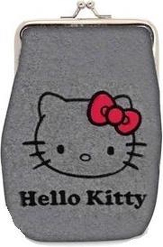 Hello Kitty Portemonnee wol hoofd grijs