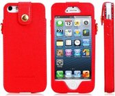 Kashidun lederen hoesje iPhone 5 5S (Rood)