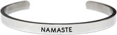 Key Moments 8KM BM0006 Stalen open bangle met tekst - Namaste - One-size - Zilverkleurig