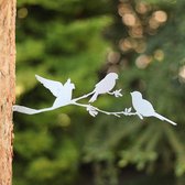 Silhouette d'oiseau sur Blossom Branch en acier inoxydable - Par Aimy Birds - 32 x 11 cm LxH