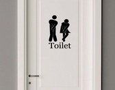 Sticker pour porte WC noir - Sticker mural décoration - Sticker WC homme - femme