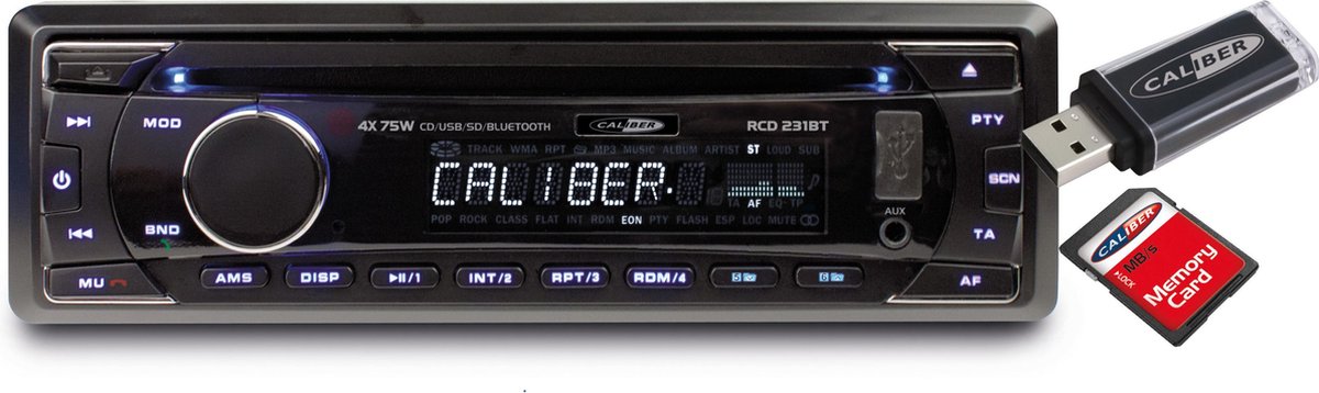 Caliber RCD123BT - Autoradio 1Din CD-FM-Radio USB/SD, Bluetooth -   ♬ Ihrem Handels- und Vertriebspartner im Bereich Elektronik