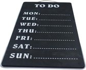 Wandkrijtbord - Weekplanner Todo - Lang - Zwart/Wit - 60x30cm