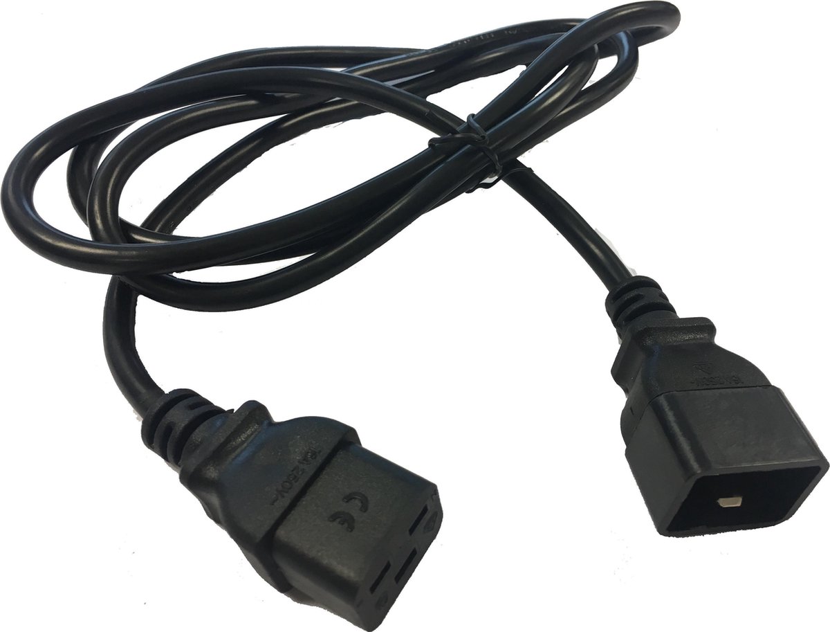C20/C19 Power Cord Salicru 663BA000002 Black Male Plug female plug