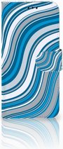 Geschikt voor Samsung Galaxy A5 2017 Bookcase Hoesje Design Waves Blue