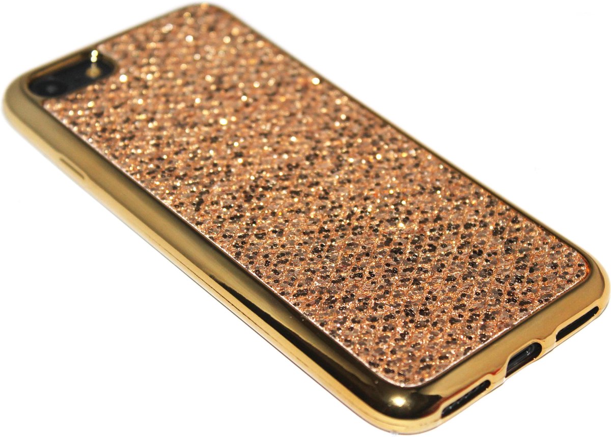 Bling bling hoesje goud Geschikt voor iPhone 8 Plus / 7 Plus