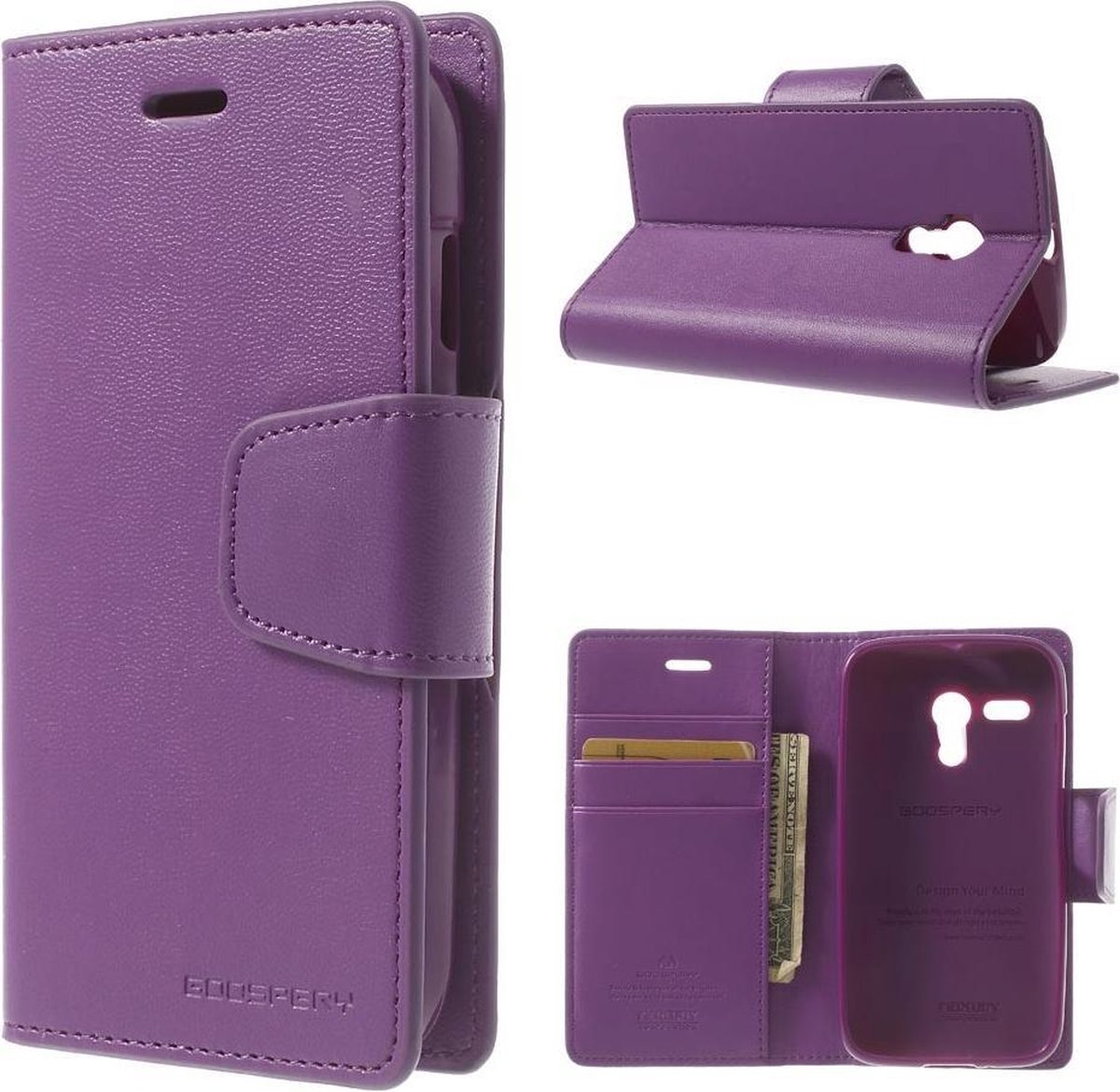 Goospery Sonata Leather case hoesje Motorola G2 paars