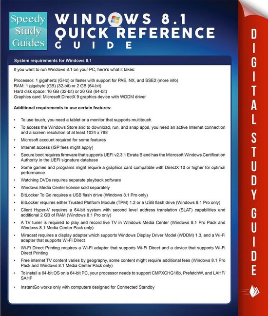 Windows 8.1 Quick Reference Guide (Speedy Study Guides) - cover