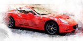 Diamond Painting pakket volwassenen | Aquarel Ferrari - 160 x 80 cm | Volledige bedekking met vierkante steentjes | FULL | DP Diamond Paintings