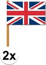 2x stuks Luxe zwaaivlaggen Engeland