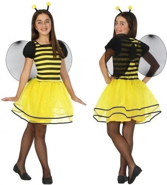 Bijen verkleedjurk/jurkje carnaval kostuum voor meisjes - carnavalskleding - voordelig geprijsd jaar)