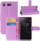 Sony Xperia XZ1 Compact Hoesje Paars met opbergvakjes