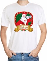 Foute kerst shirt wit - Im not drunk - dronken Kerstman tshirt - voor heren L