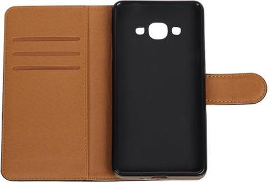 Étui Portefeuille Booktype PU Noir Pull-Up pour Samsung Galaxy J3 Pro