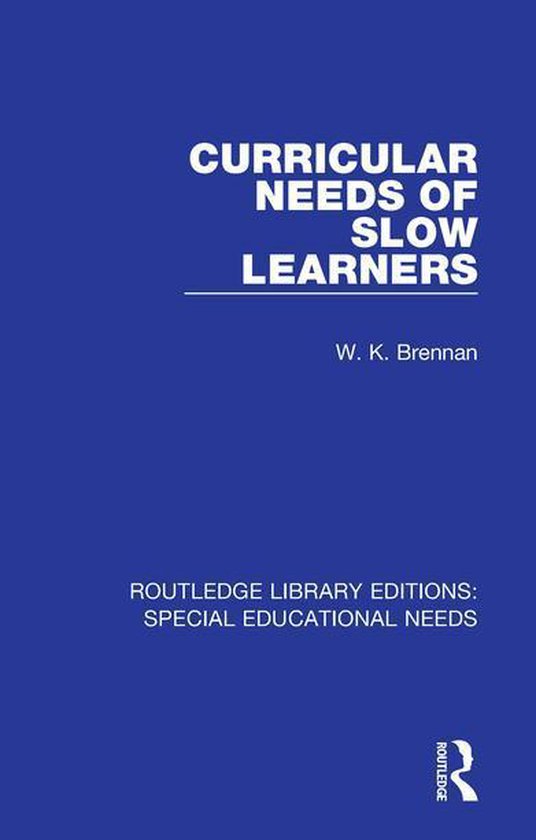 Routledge Library Editions: Special Educational Needs - Curr ... - cover