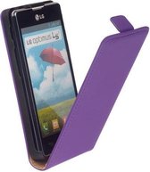 HC Leder Flip Telefoonhoesje - LG Optimus L5 2 E460 Paars