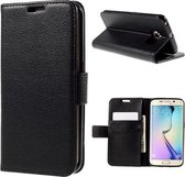 Litchi Cover wallet case hoesje Samsung Galaxy S6 Edge Plus zwart