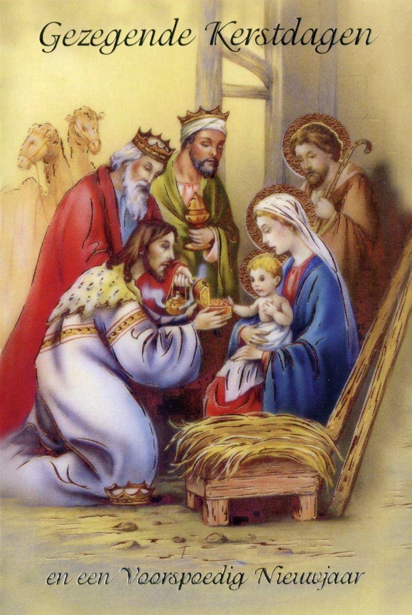 Dubbele Religieuze Kerstkaarten 8 6 stuks