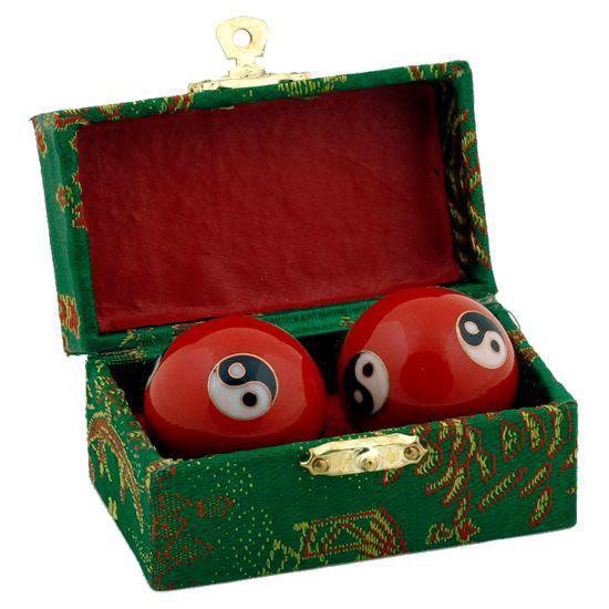 Yogi & Yogini naturals Meridiaankogels Yin Yang rood (3,5 cm) van Yogi & Yogini — afbeelding 2