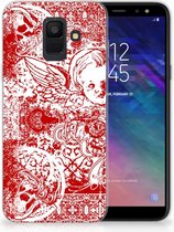 Geschikt voor Samsung Galaxy A6 (2018) TPU Hoesje Design Angel Skull Red